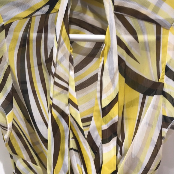 Cache - Yellow/Brown/White Blouse - Picture 4 of 8